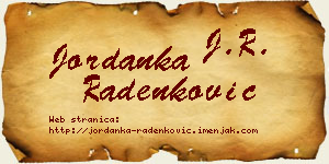 Jordanka Radenković vizit kartica